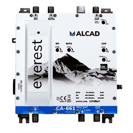 Alcad CA-661 zesilovač FM/DAB/1xUHF, zisk 45dB/114dBuV, LTE 5G