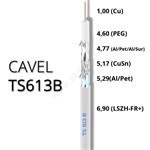 Cavel TS613B LSZH koax. kabel 1,0/4,6/6,9mm, Al-PET, nehořlavý B2ca, cívka 250m