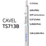 Cavel TS713B LSZH koax. kabel 1,13/4,8/7,0mm, Al-PET, nehořlavý B2ca, cívka 250m