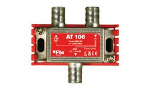 Fte AT108 satelitní odbočovač 1x8dB, 5-2400MHz, oboustranné napájení