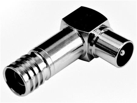 PPC 84025000 konektor IECf na kabel 4,8/6,8mm (Coax9, H125), krimpovací, úhlový