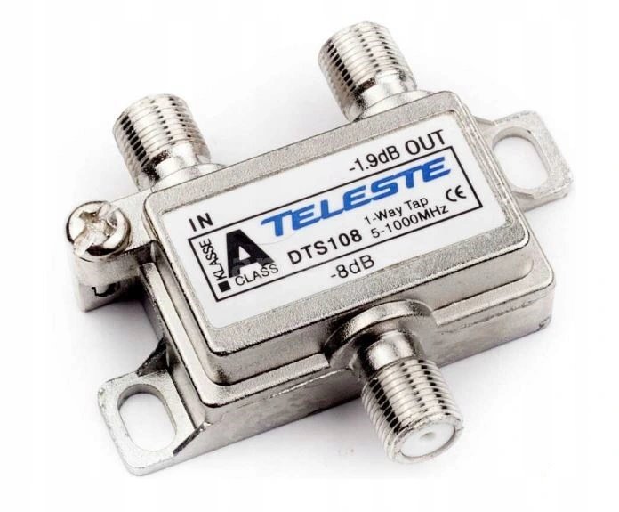 Teleste DTS108 odbočovač 1x8dB, 5-1000MHz, vertikální