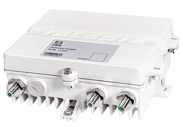 Teleste E3R065-5/8+F trasový zesilovač akt. 5-65/85-1218MHz, modulový, zisk 42/1