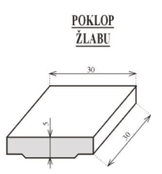 TUZ VÍKO KE ŽLABU TK 3 (30x5cm) - 0,3m