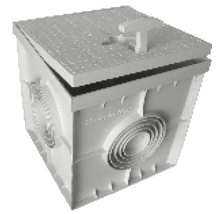 XBS Zemní box plast s víkem 19x19x20cm, šedý, IP40, zatížení 2100N